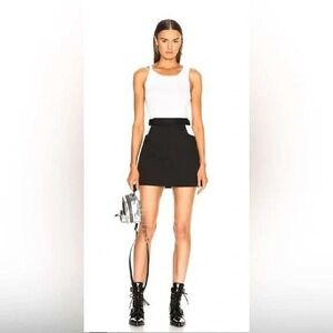 Helmut Lang Edgy Cutout Mini Skirt Size 10 Black Hip Cutouts Large